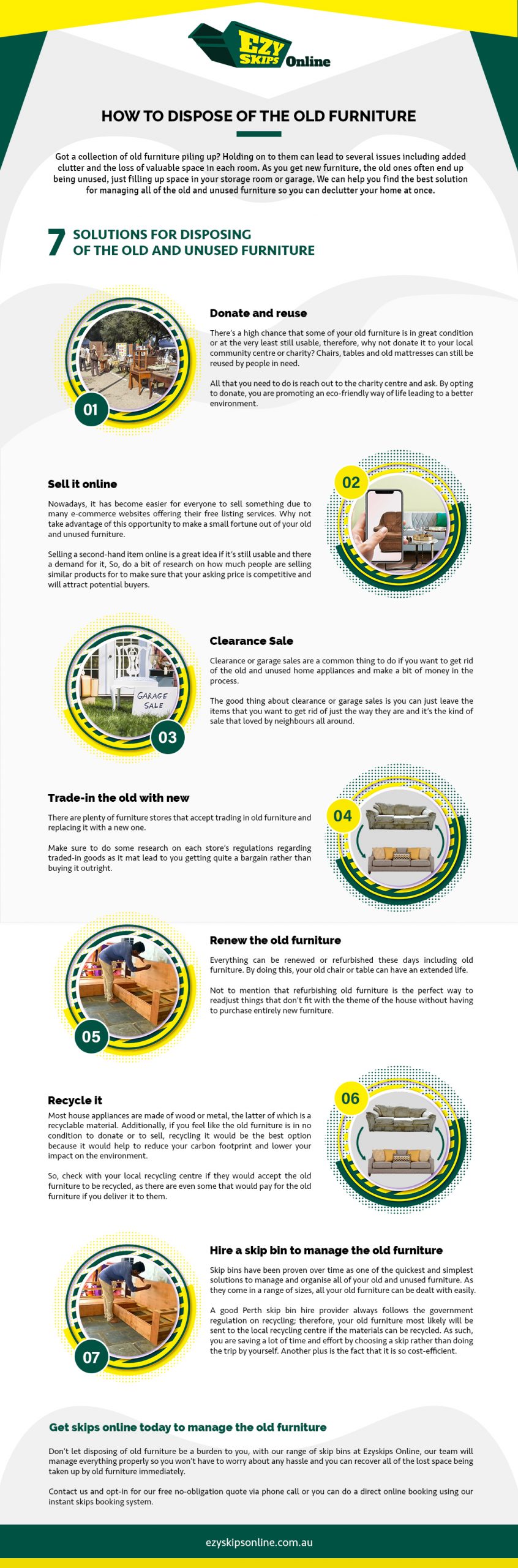 how to get rid of old furniture infographic