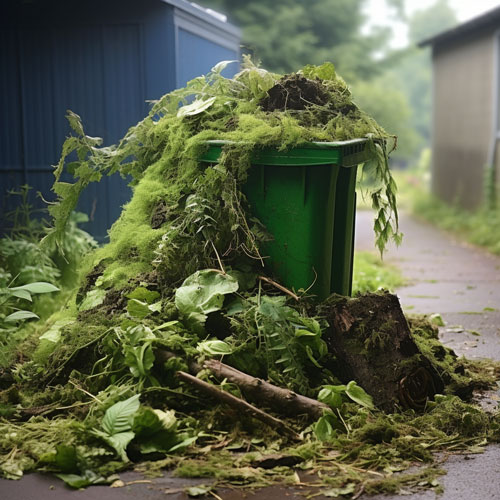 a pile of green waste